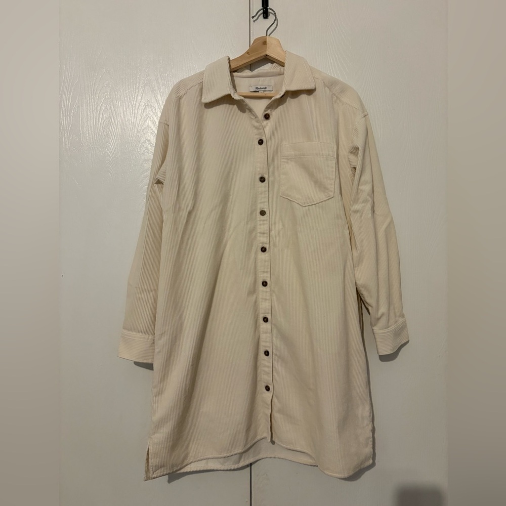 Madewell Cream Corduroy Dress